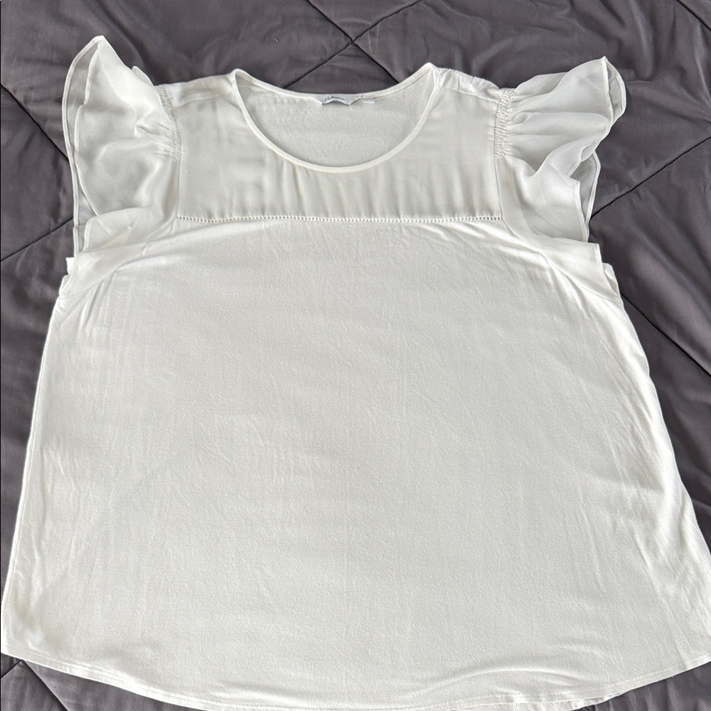 Reitmans White Flutter Sleeve Blouse size XXL